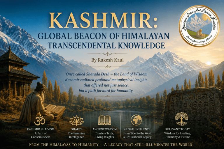 Kashmir Global Beacon of Himalayan Transcendental Knowledge
